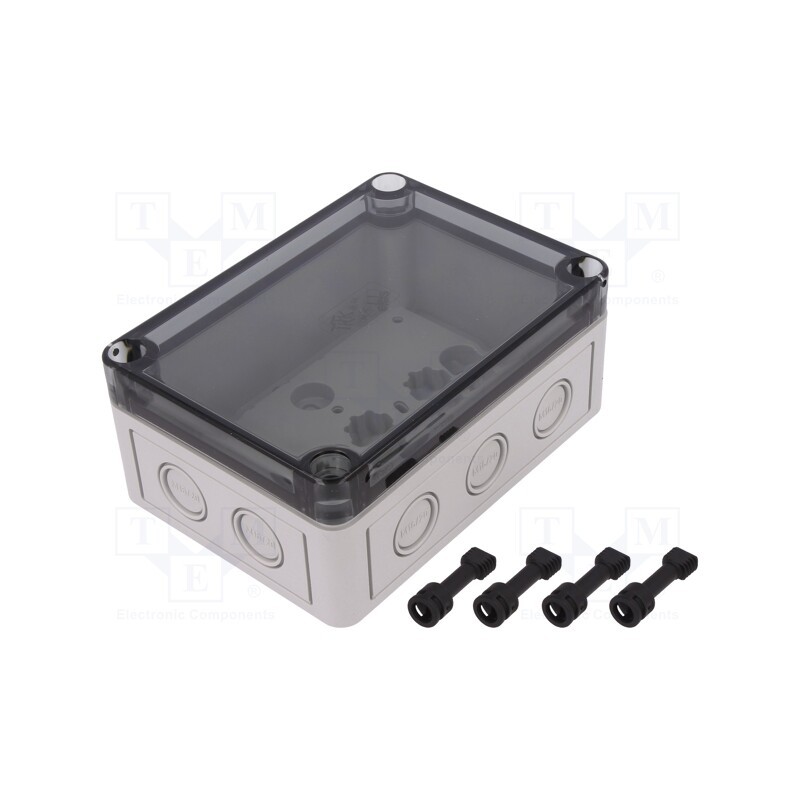 1 pcs x SPELSBERG - 13700901 - Enclosure: multipurpose, X: 94mm, Y: 130mm, Z: 57mm, TK PC, grey, IP66