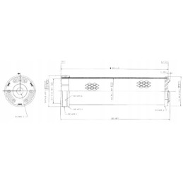 Cylindrical air filter 326mm 88mm 94 6mm