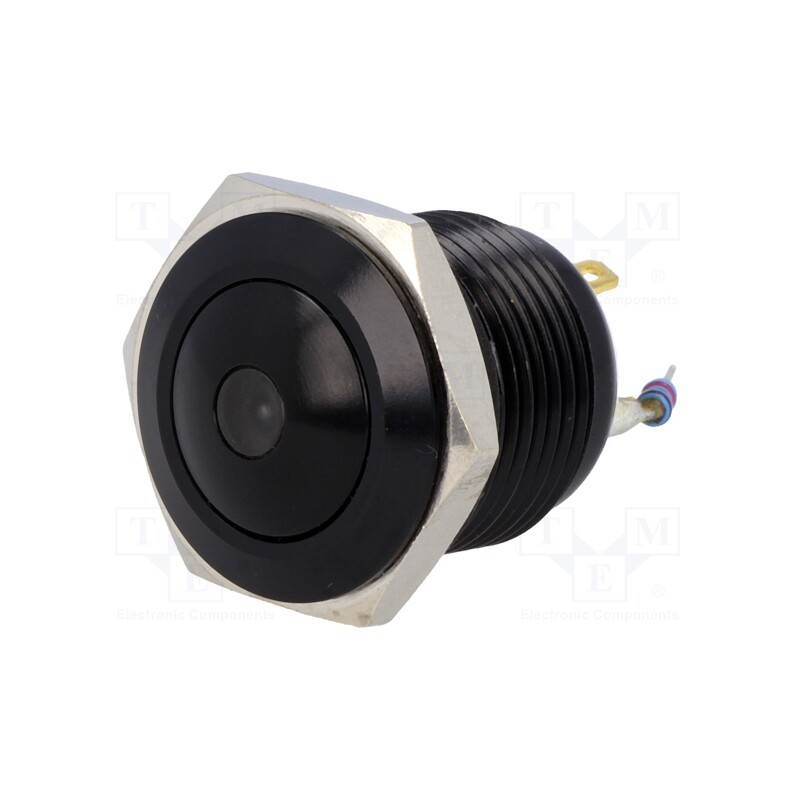 1 pcs x ONPOW - GQ16B-10D/J/W/12V/A - Switch: vandal resistant, Pos: 2, SPST-NO, 2A/36VDC, IP65, OFF-(ON)