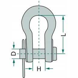 Shackle 16x20x54 straight, galvanized