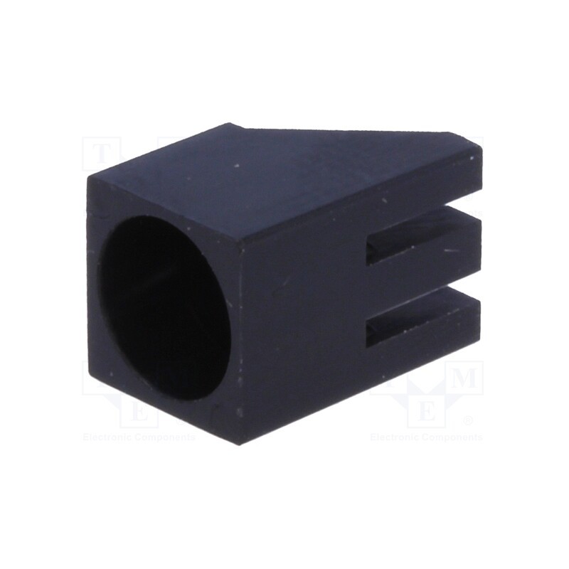 10 pcs x FIX&FASTEN - LED-502 - LED housing, 5mm, polyamide, angular, black, UL94V-2, H: 6mm, W: 6mm