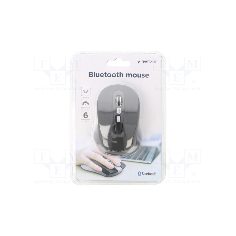 1 pcs x GEMBIRD - MUSWB-6B-01 - Optical mouse, black, wireless,Bluetooth 3.0 EDR, No.of butt: 6