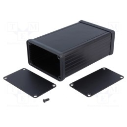 1 pcs x HAMMOND - 1455K1201BK - Enclosure: with panel, 1455, X: 78mm, Y: 120mm, Z: 43mm, aluminium