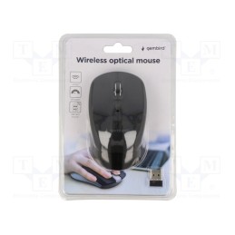 1 pcs x GEMBIRD - MUSW-4B-05 - Optical mouse, black, USB A, wireless, 10m, No.of butt: 4