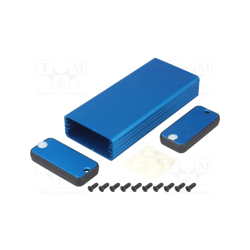 1 pcs x HAMMOND - 1455C1201BU - Enclosure: with panel, 1455, X: 54mm, Y: 120mm, Z: 23mm, aluminium