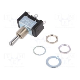 1 pcs x Nidec Copal Electronics - ET115E12-Z - Switch: toggle, Pos: 3, SP3T, ON-OFF-ON, 15A/125VAC, Toggle: round