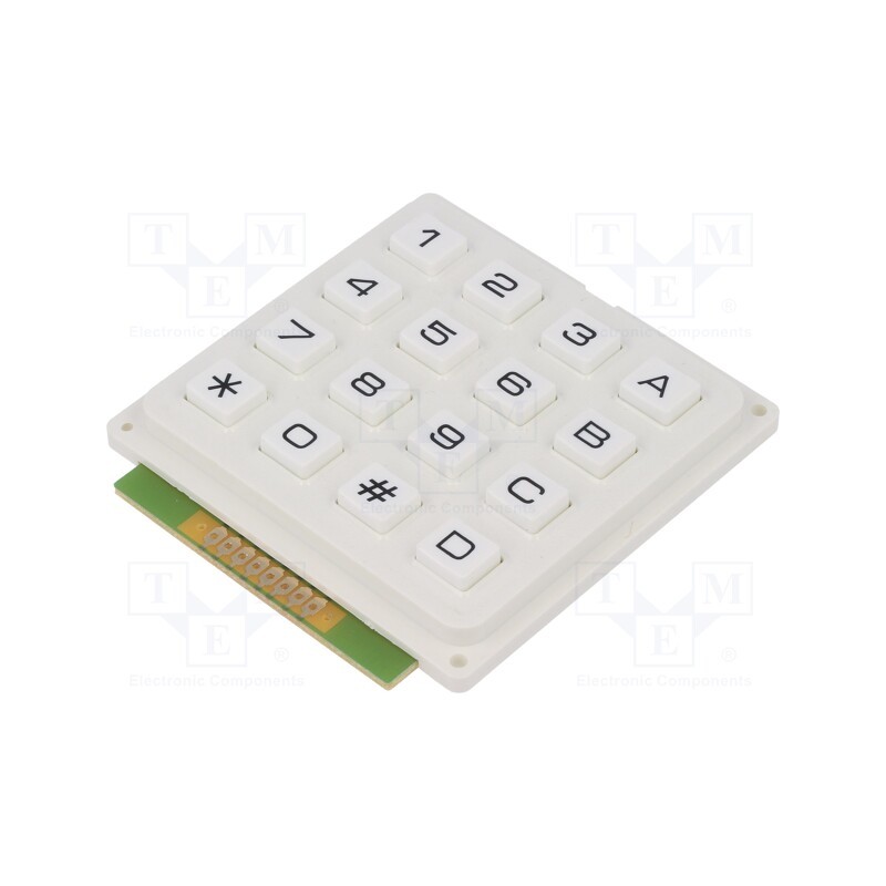 1 pcs x ACCORD - AK-1604-N-WWB - Keypad: plastic, No.of butt: 16, none, plastic, 200mΩ, 1N, 20mA