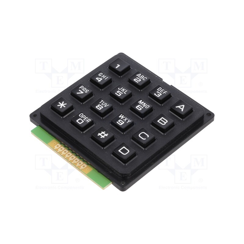 1 pcs x ACCORD - AK-1604-A-BBW - Keypad: plastic, No.of butt: 16, none, plastic, 200mΩ, 1N, 20mA
