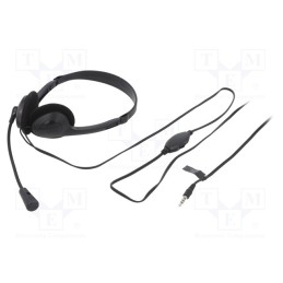 1 pcs x LOGILINK - HS0055 - Headphones with microphone, black, Jack 3,5mm, 1.8m, 20÷20000Hz