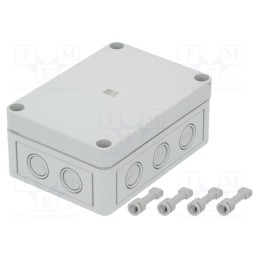 1 pcs x RITTAL - 9508.05 - Enclosure: multipurpose, X: 94mm, Y: 130mm, Z: 57mm, PK, light grey