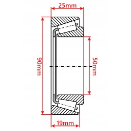 Conical roller bearing for trailer hub HL 8011