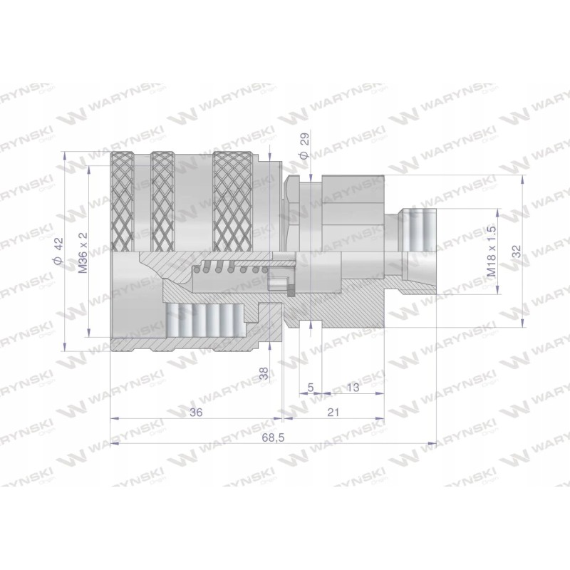 Screwed hydraulic quick connector, M18x1 plug 5