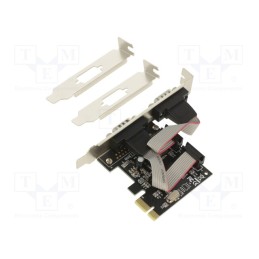 1 pcs x GEMBIRD - SPC-22 - PC extension card: PCIe, D-Sub 9pin male x2,PCIe, 2Mbps