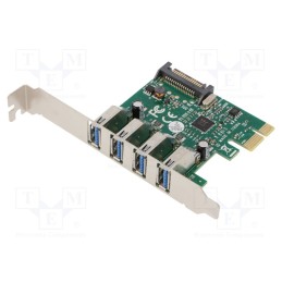 1 pcs x DIGITUS - DS-30221-1 - PC extension card: PCIe, USB A socket x4, USB 3.0, 5Gbps, 0÷70°C