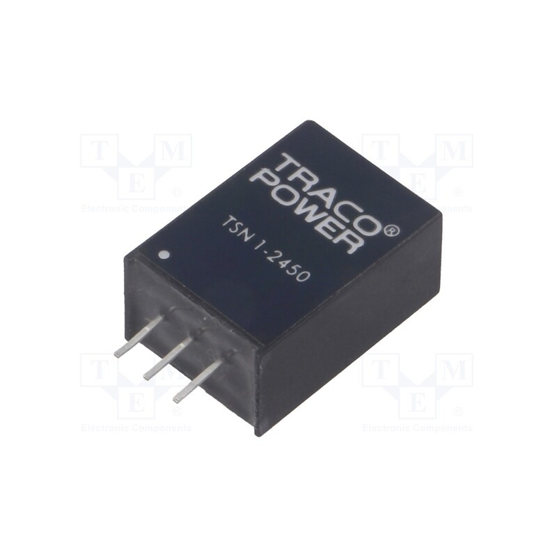 1 pcs x TRACO POWER - TSN 1-2450 - Converter: DC/DC, Uin: 7÷32V, Uout: -5VDC, Iout: 1A, SIP3, 380kHz