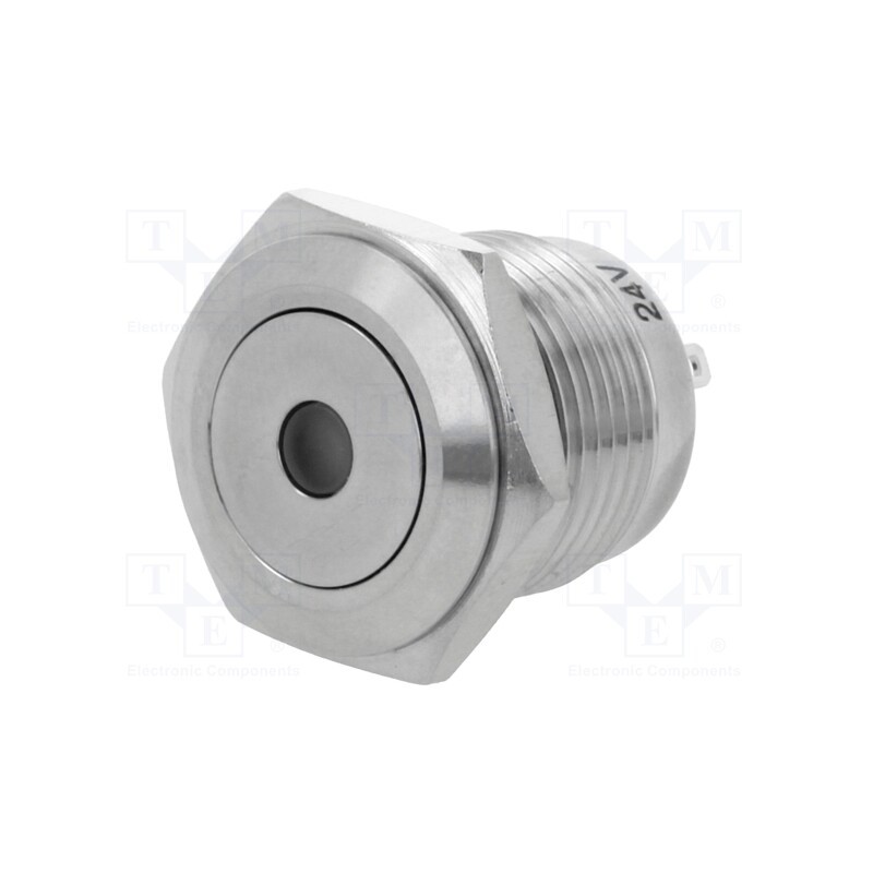 1 pcs x ONPOW - GQ16F-10D/J/B/24V/S - Switch: vandal resistant, Pos: 2, SPST-NO, 2A/36VDC, IP65, OFF-(ON)