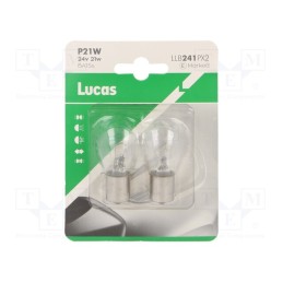 6 set x LUCAS - LLB241PX2 - Filament lamp: automotive, BA15S, transparent, 24V, 21W, LLB