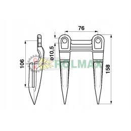 Double bayonet h61954 john deere