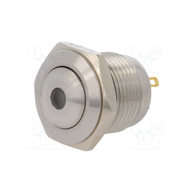 1 pcs x ONPOW - GQ16B-10D/J/R/12V/S - Switch: vandal resistant, Pos: 2, SPST-NO, 2A/36VDC, IP65, OFF-(ON)