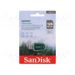 1 pcs x SANDISK - SDCZ96-128G-G46 - Pendrive, USB 3.2, 128GB, R: 100MB/s, USB A, ULTRA ECO