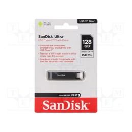 1 pcs x SANDISK - SDCZ460-128G-G46 - Pendrive, USB 3.1, 128GB, R: 150MB/s, USB C, ULTRA USB