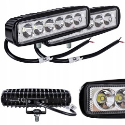 LED work lamp 18w 12 24v flat, concentrated, 2 pcs
