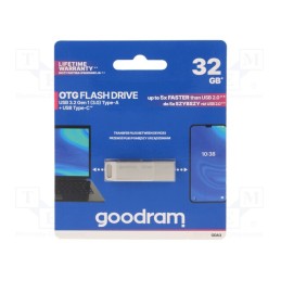 1 pcs x GOODRAM - ODA3-0320S0R11 - Pendrive, USB 3.2, 32GB, R: 60MB/s, W: 20MB/s, USB A, silver