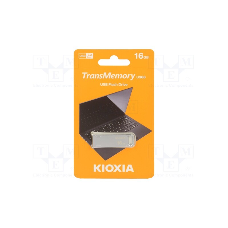 1 pcs x KIOXIA - LU366S016GG4 - Pendrive, USB 3.2, 16GB, USB A, BIWAKO, silver