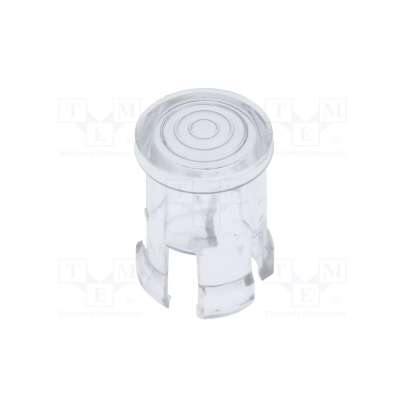10 pcs x FIX&FASTEN - FIX-LC5-5 - LED lens, round, polycarbonate, transparent, 5mm, Front: convex