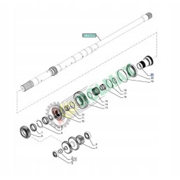 Driven roller new holland t5 t6 tsa 47131847 cnh