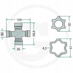 Weasler F258 AW36 80 wide angle joint