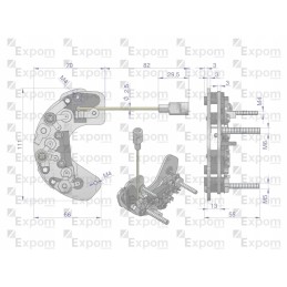 Alternator diode rectifier ax230000 ex260000 ax