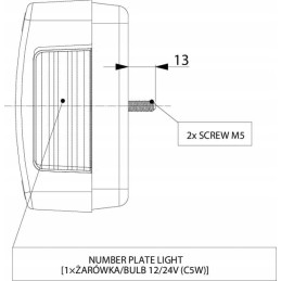 Rectangular left combination rear lamp la45015 gop