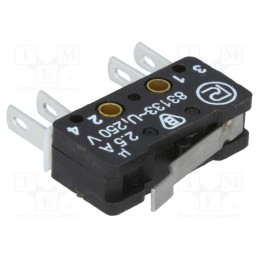 1 pcs x PROMET - 83 133 S54 AR14.75 - Microswitch SNAP ACTION, 2.5A/250VAC, 0.3A/220VDC, with lever