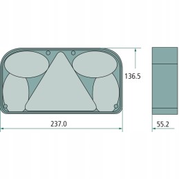 Rectangular rear right combination lamp