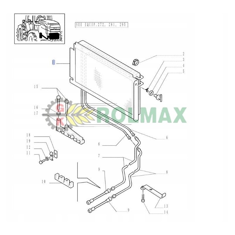Oil cooler new holland tm 82000903