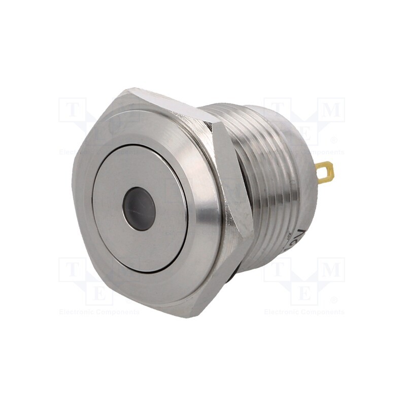 1 pcs x ONPOW - GQ16F-10D/J/B/12V/S - Switch: vandal resistant, Pos: 2, SPST-NO, 2A/36VDC, IP65, OFF-(ON)