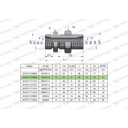Metric bulkhead hydraulic connector bb m14x1