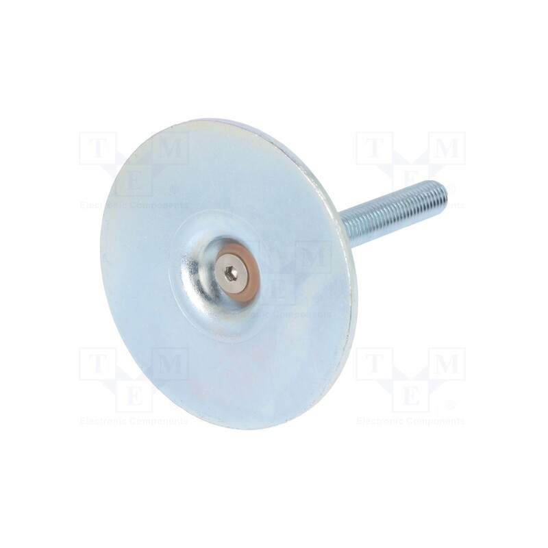 1 pcs x ELESA+GANTER - GN 40-60-M8-63-A0-S - Foot, Base dia: 60mm, M8, steel, Plunger length: 63mm