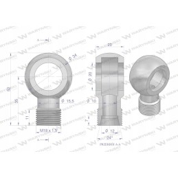 Eyelet connector fi20 12l m18x1 5 Warynski test