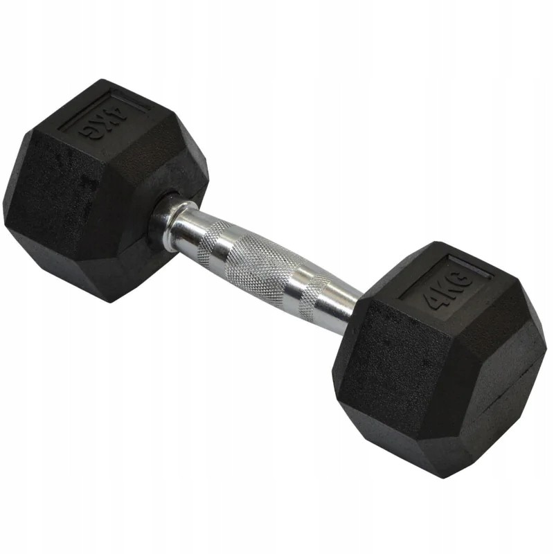 Rubber dumbbell hex 4 kg enero fit