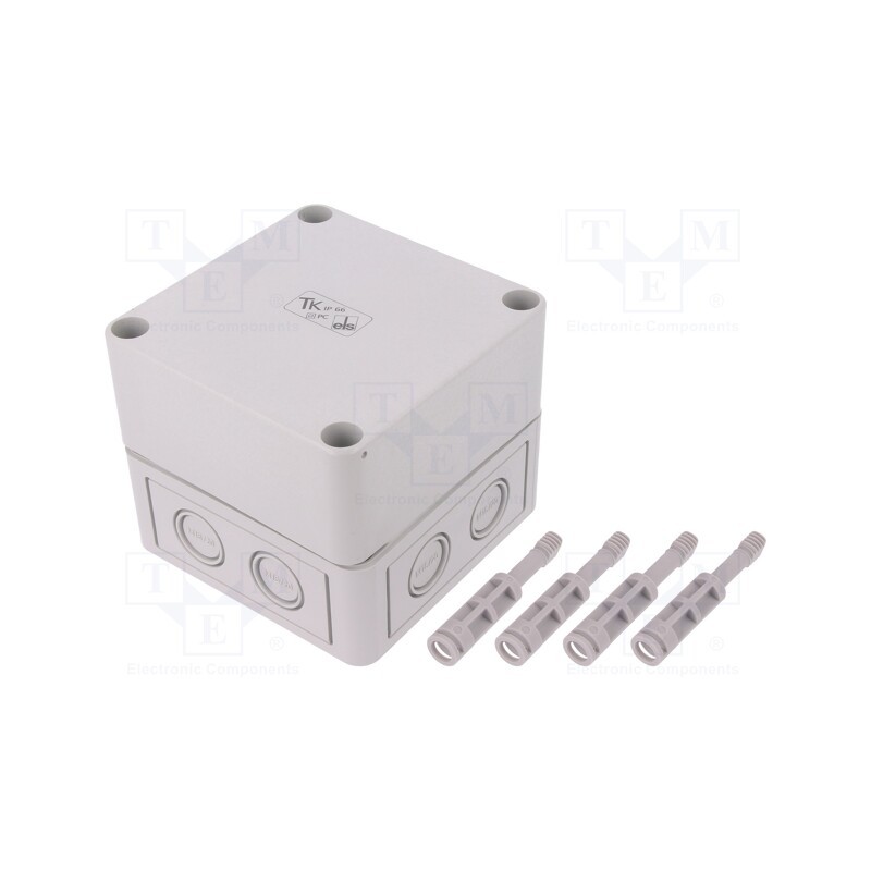 1 pcs x SPELSBERG - 12790301 - Enclosure: multipurpose, X: 94mm, Y: 94mm, Z: 81mm, TK PC, grey, IP66