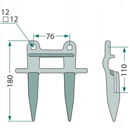 Bayonet double knife, top grooved