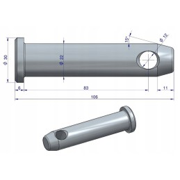 Pin connecting the attachment with the mf org ursus hook