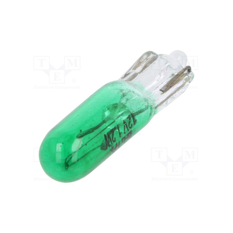 10 pcs x ELTA - EB0302TB - Filament lamp: automotive, W2x4.6d, green, 12V, 1.2W, VISIONPRO