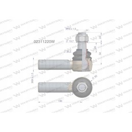 Steering joint 106mm m24x1 5 02311220 waryn