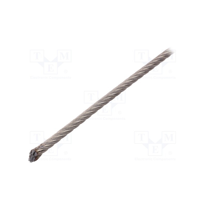1 pcs x KRAFTBERG - L7X19-F5-A4/10M - Rope, acid resistant steel A4, Ørope: 5mm, L: 10m, 443kg