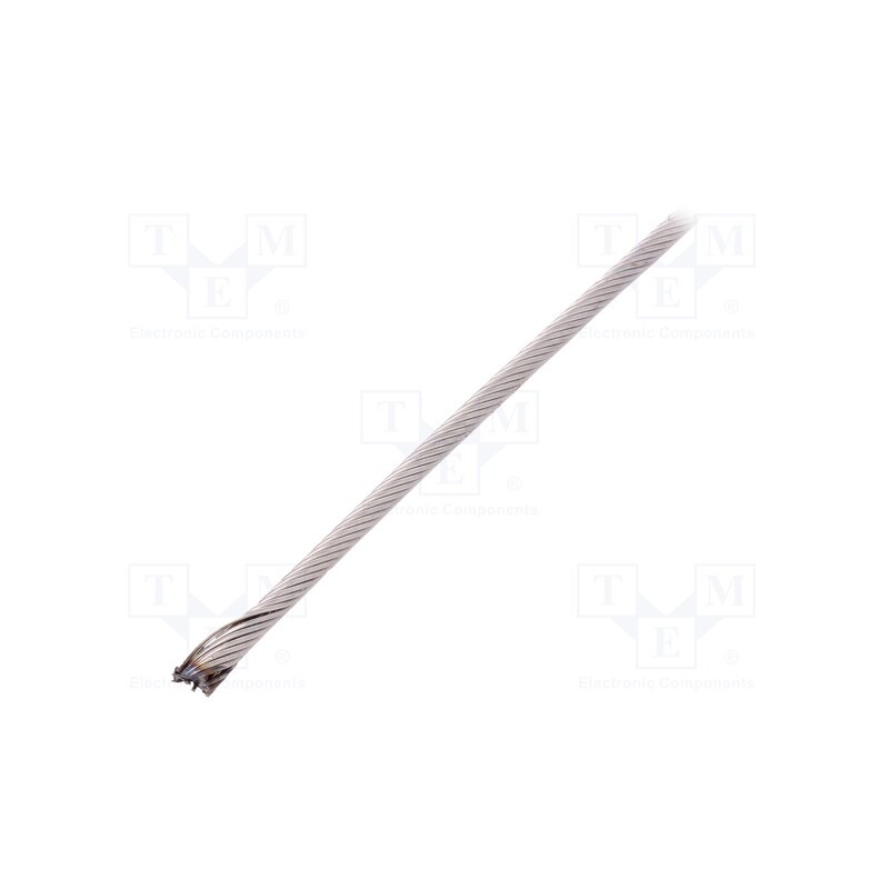 1 pcs x KRAFTBERG - L1X19-F3-A4/10M - Rope, acid resistant steel A4, Ørope: 3mm, L: 10m, 258kg