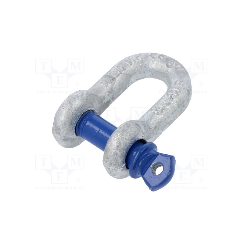 1 pcs x ELESA+GANTER - GN 584-10-A - Dee shackle, steel, for rope, zinc, 10mm, 3/8'