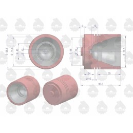 Lifting piston 3 rings 897596m1 mf 4 holes